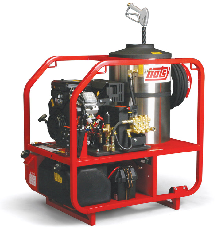 Hotsy® Roll Cage Series - Hot Water Pressure Washer - Belt Drive - Gasoline Engine - Oil Fired Burner - Portable