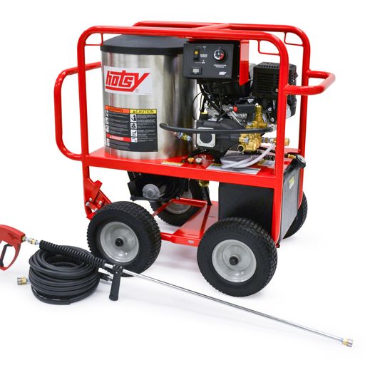 Hotsy® Roll Cage Series - Hot Water Pressure Washer - Direct Drive - Gasoline Engine - Oil Fired Burner - Portable