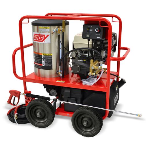 Hotsy® Roll Cage Series - Hot Water Pressure Washer - Direct Drive - Gasoline Engine - Oil Fired Burner - Portable