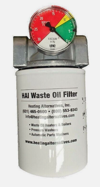 Spin On Oil Filter Assembly Includes Spin-on Oil Filter - PN: 176535, Filter Head PN: 176535 HAI, and Vacuum Gauge: PN: 135080