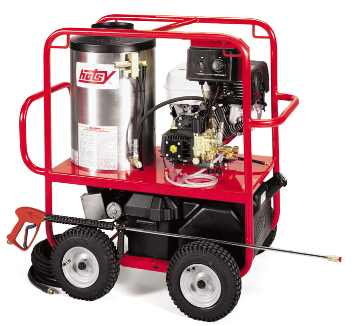 Hotsy® Roll Cage Series - Hot Water Pressure Washer - Direct Drive - Gasoline Engine - Oil Fired Burner - Portable